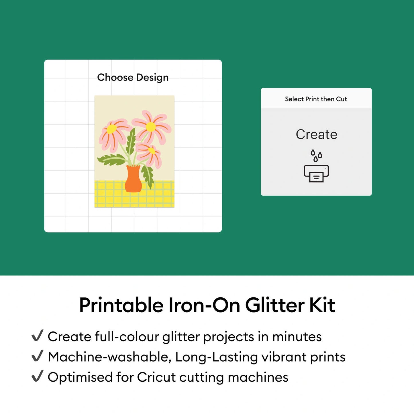 Printable Iron-On Glitter Kit – A4 (4 ct)