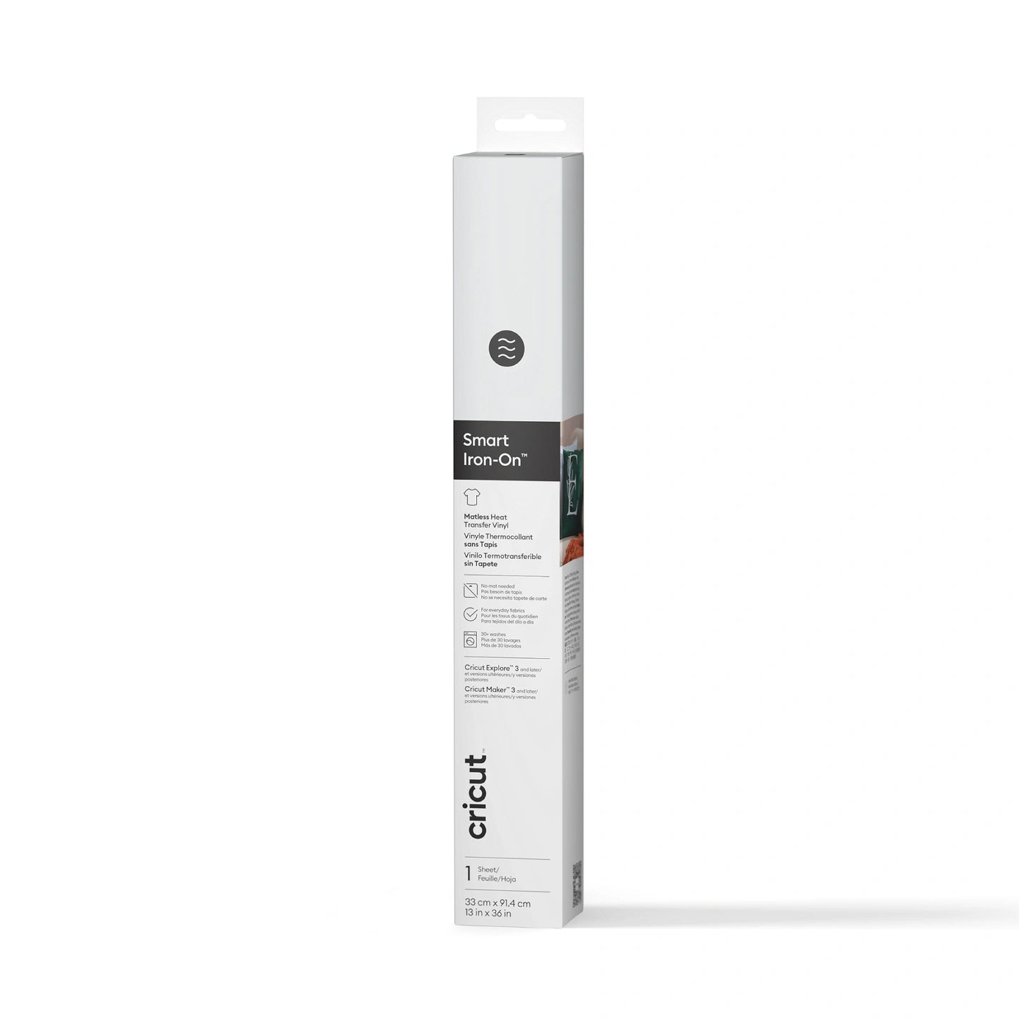 Smart Iron-On™ Matless Heat Transfer Vinyl (0.9 m / 3 ft), White