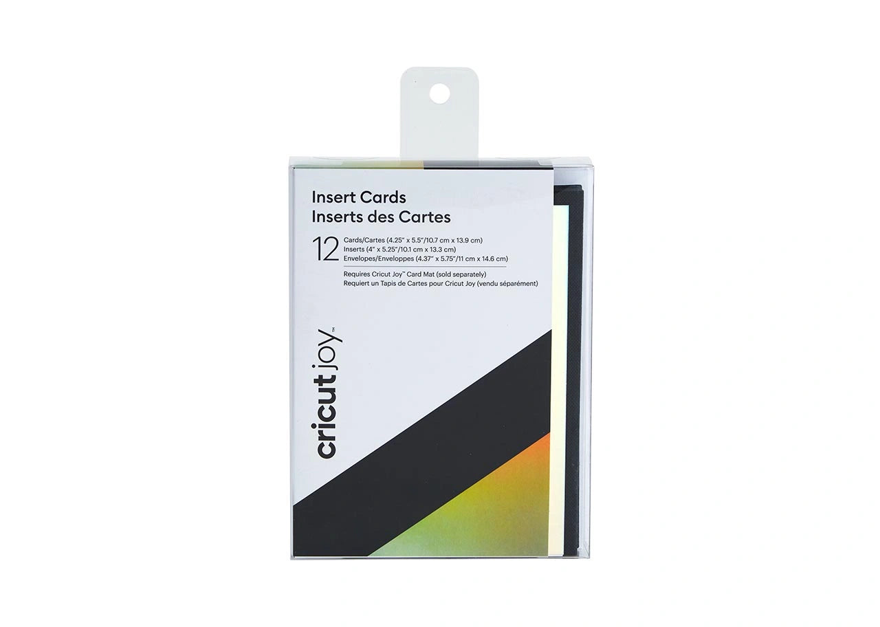 Cricut Joy Insert Cards Black Silver Holographic With White Envelopes 4.25 X 5.5 inch