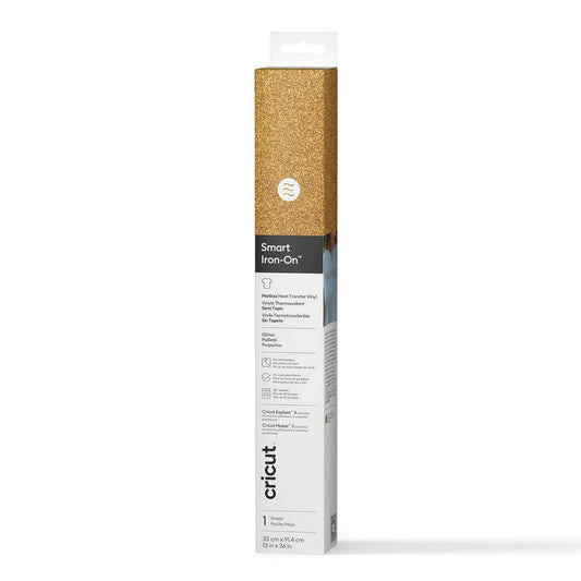 Smart Iron On™ Glitter Matless Heat Transfer Vinyl (3 ft), Gold